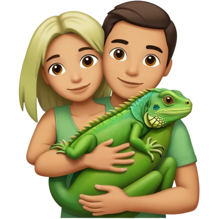 person hugging an iguana emoji