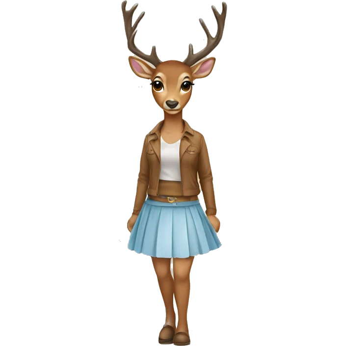 Deer with skirt emoji