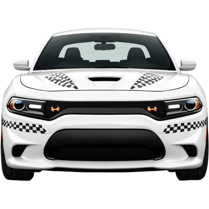 CHARGER DOSH HellCat SRT white and Pattern on the side of the logo Lynx with Black Control 4k, 8k emoji