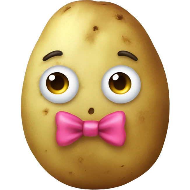 Potato looking like a girl with a bow emoji