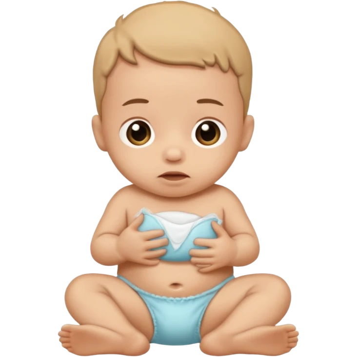 Newborn baby with a full of poop diaper emoji