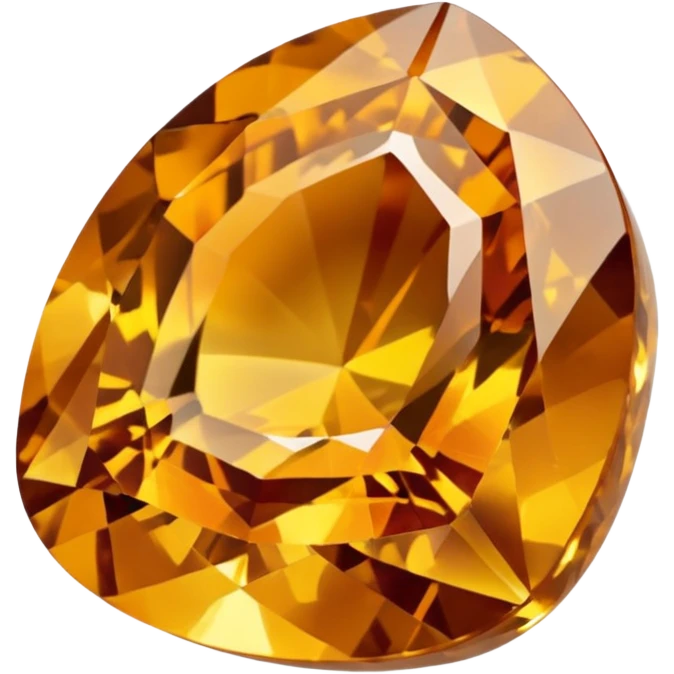 Single gemstone rock character, warm golden citrine, squat and heavy like a rock, with carved facets  emoji