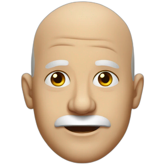 bald jewish man with agressive face no mouthtash emoji