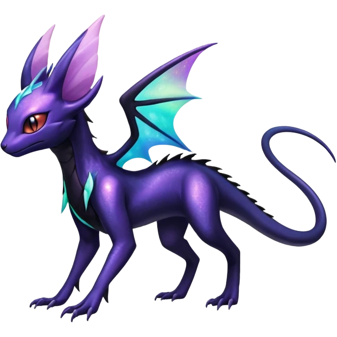 Shiny Ethereal Celestial Nebulae Salandit-Noivern-Espeon-Hybrid (Full body) emoji