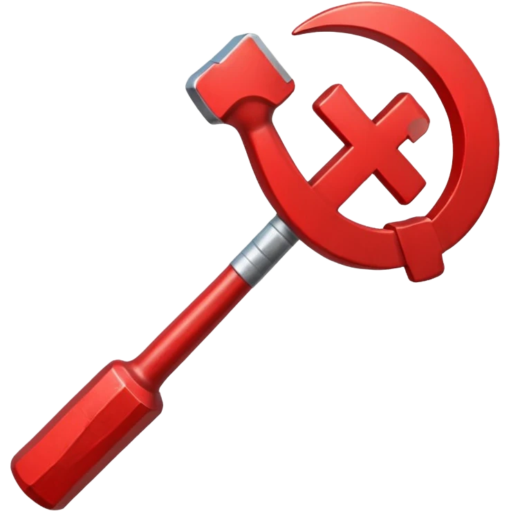 icon hammer and sickle with a red cross over it emoji