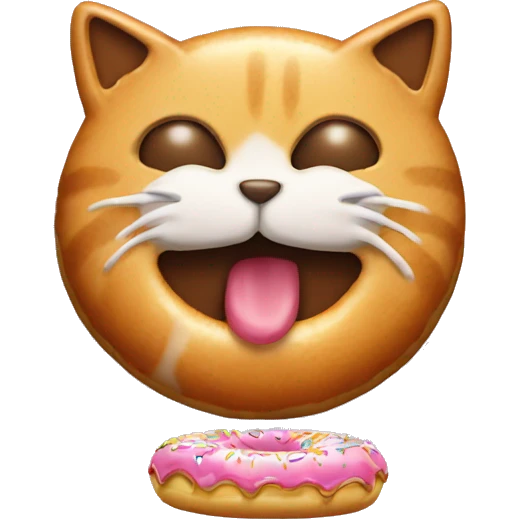 Cat eating donut  emoji