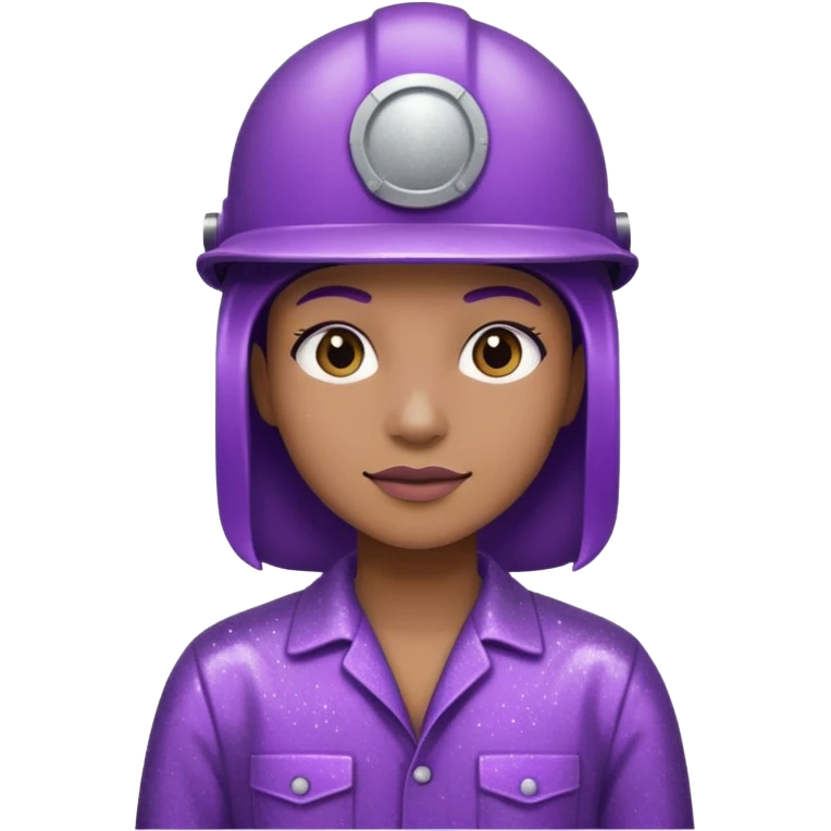 industrial worker wearing purple glittery clothes emoji