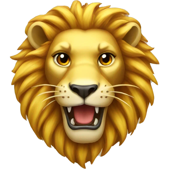 Gold fire lion emoji