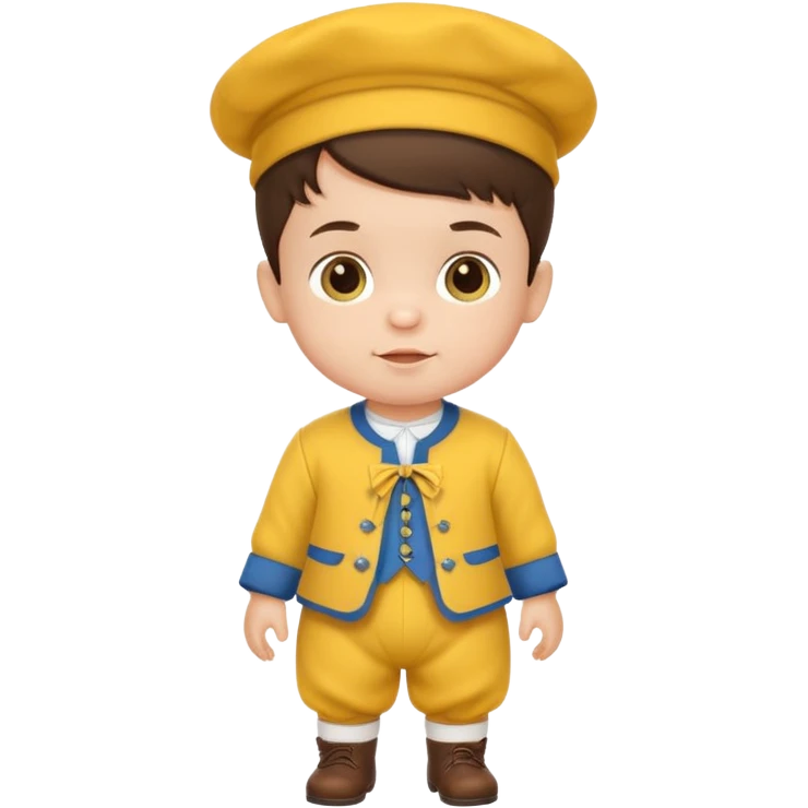 brunette baby boy traditional yellow dutch clothes emoji