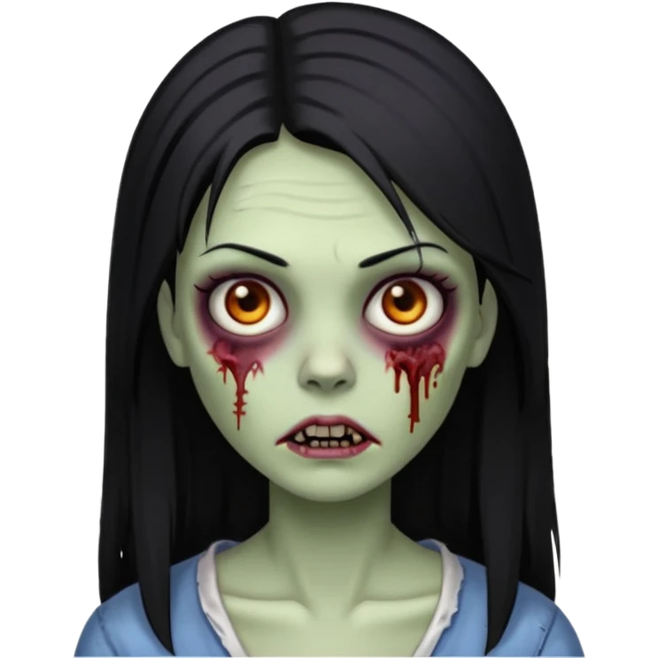 emoji mujer linda pelo negro lacio zombie emoji