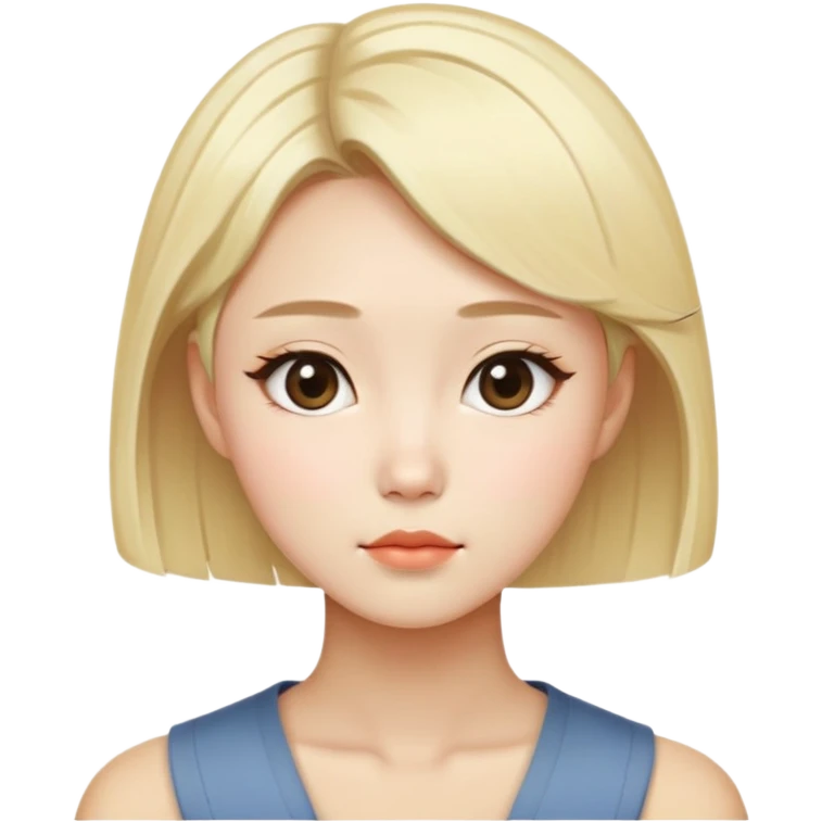 Blonde Korean girl with high cheekbones and short hair emoji