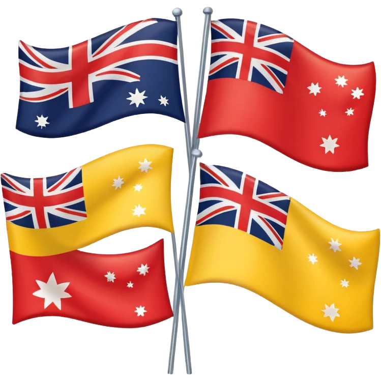 Red and yellow surflifesaving Australia flags emoji