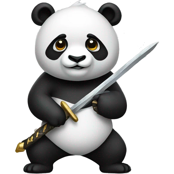 Panda holding a sword  emoji