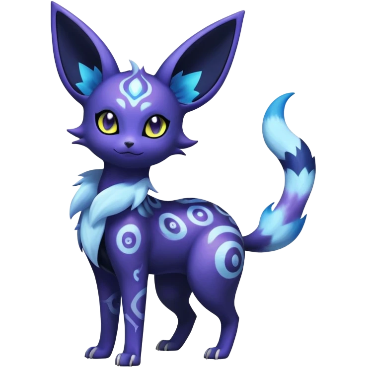 Nebulae Noibat-Espeon-Meowstic-Umbreon-Fakémon-hybrid-creature (full body)  emoji