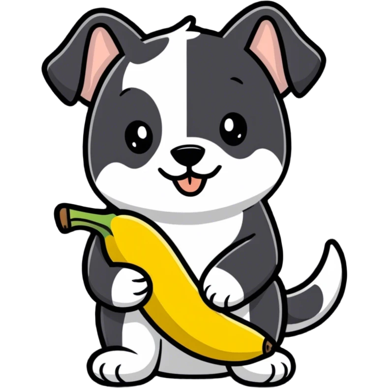 Dog with banana emoji