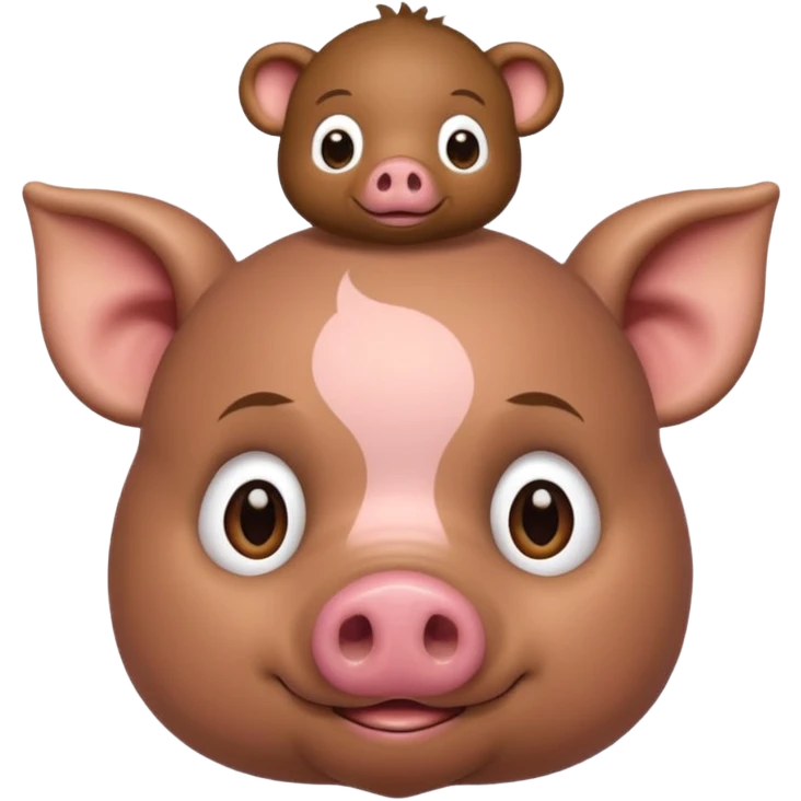 El cerdito de Moana con un monito en su cabeza emoji