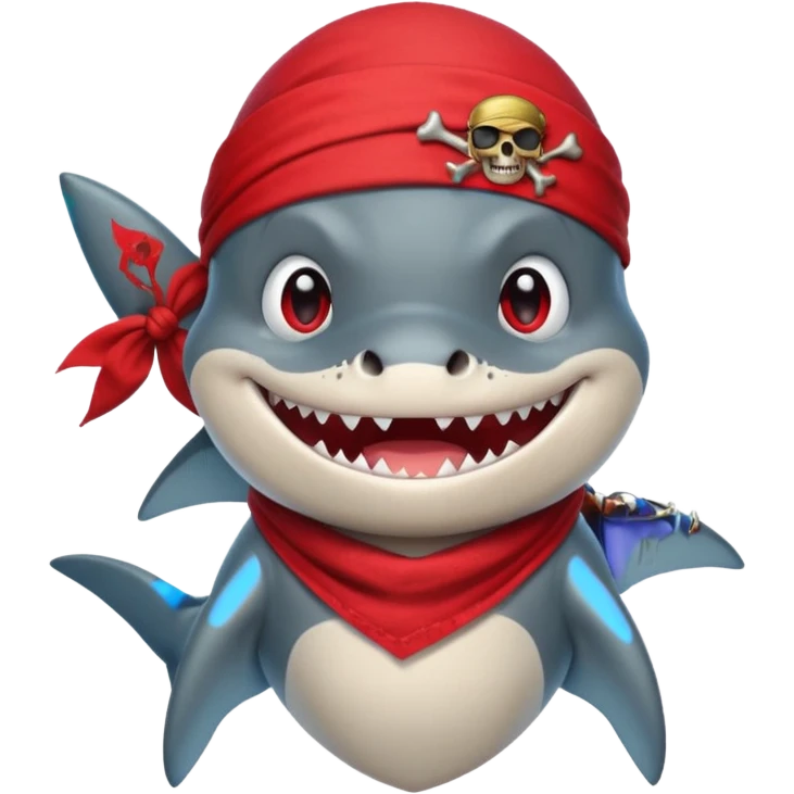 Пират-акула подмигивает emoji