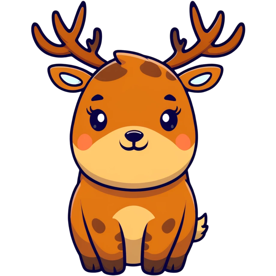 Chubby deer emoji