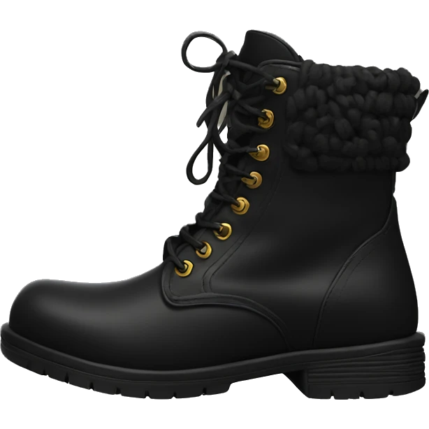 black lace up boots emoji