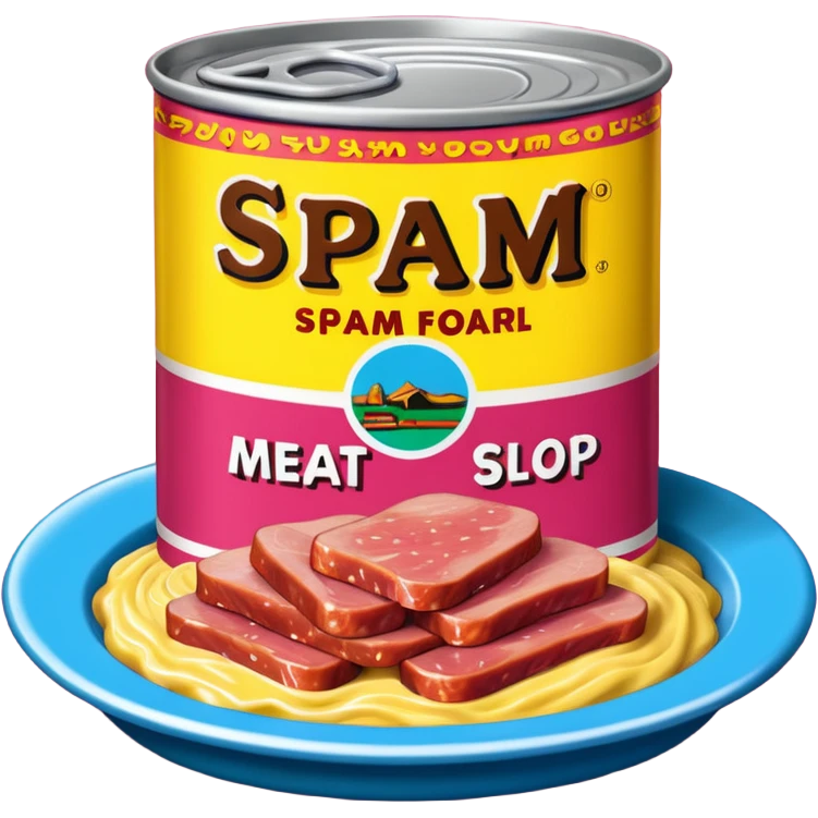 pop art SPAM meat slop advertisement warhol landscape  emoji