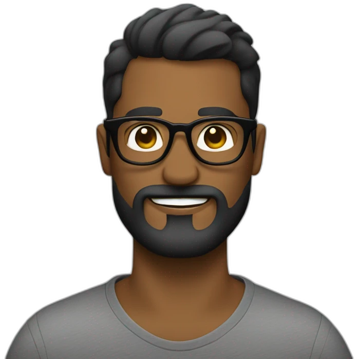 hombre con barba negra y lentes de sol negros emoji