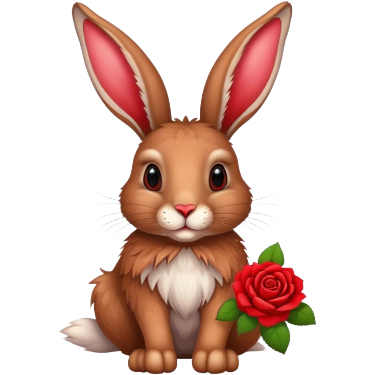 Hase mit einer Rose emoji