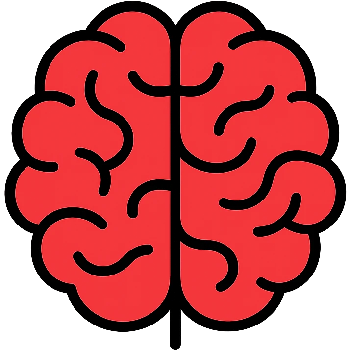 a red brain emoji
