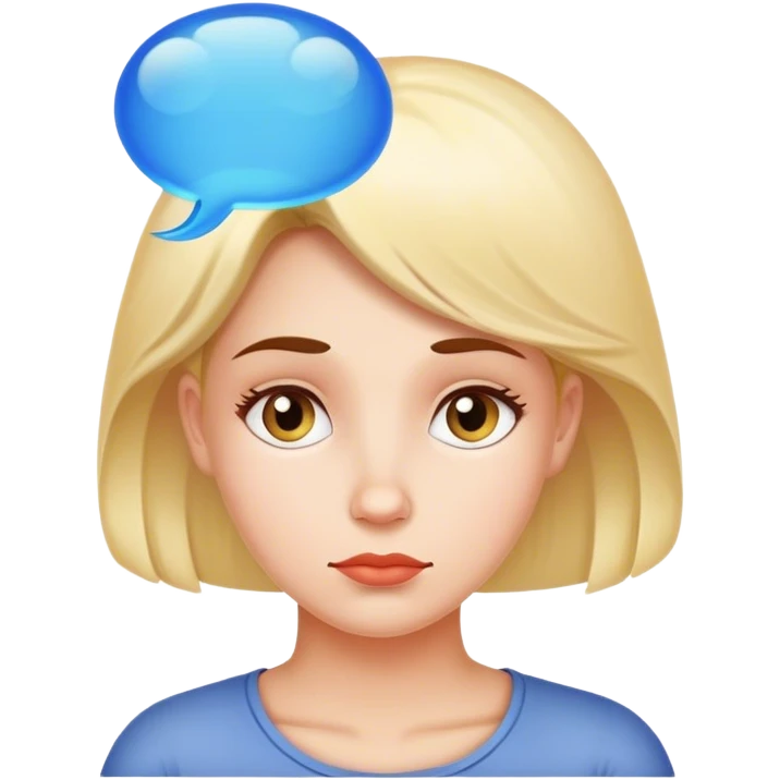 woman with thinking bubble emoji