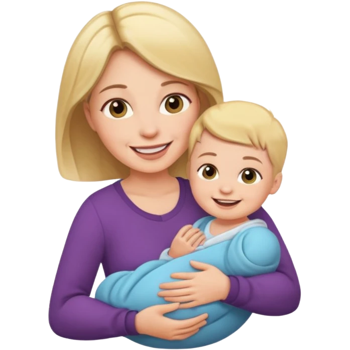 Mom holding baby emoji