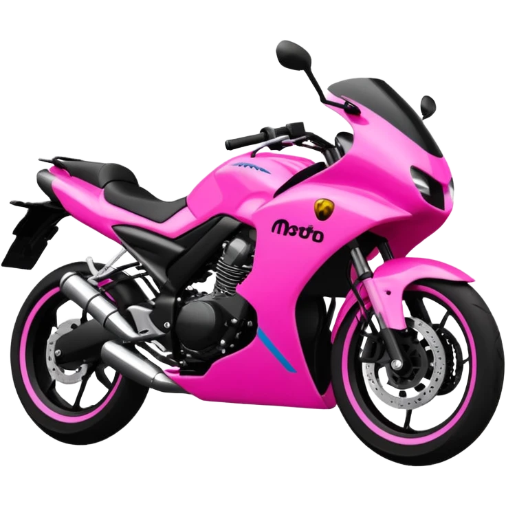moto sportiva con scritta nera e solo avanti rosa fluorescente  emoji