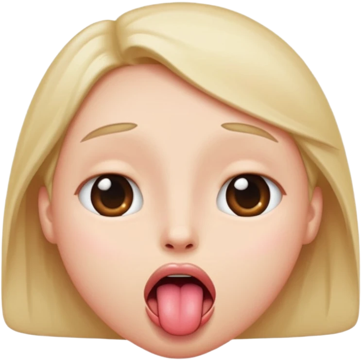 face with eyes rolled back, tongue hanging out, blushed emoji
