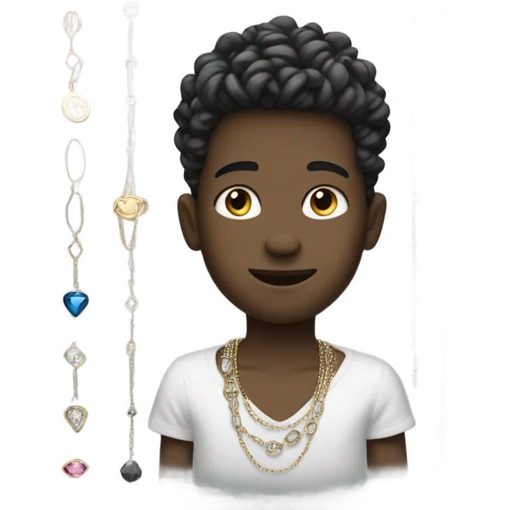 monochrome boy with jewelry emoji