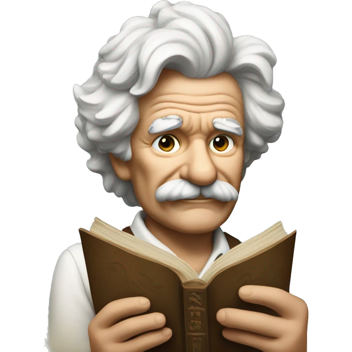 Mark Twain holds a book in his hand emoji