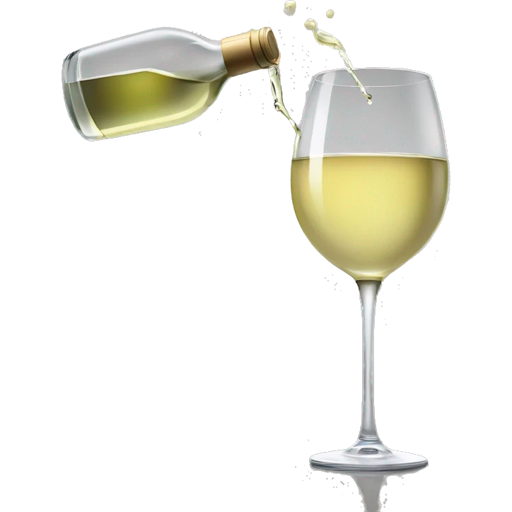 white wine pouring into glass emoji