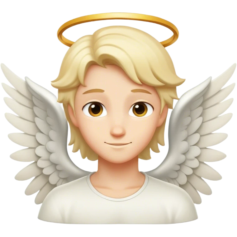 Genderless angel with a sneaky smile emoji