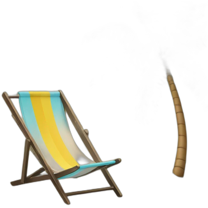 Frame of beach with deckchair and palm tree emoji