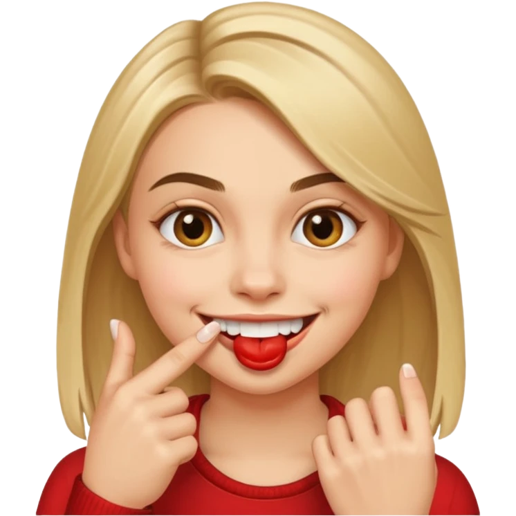 cara sonriente mordiéndose el dedo coqueta emoji