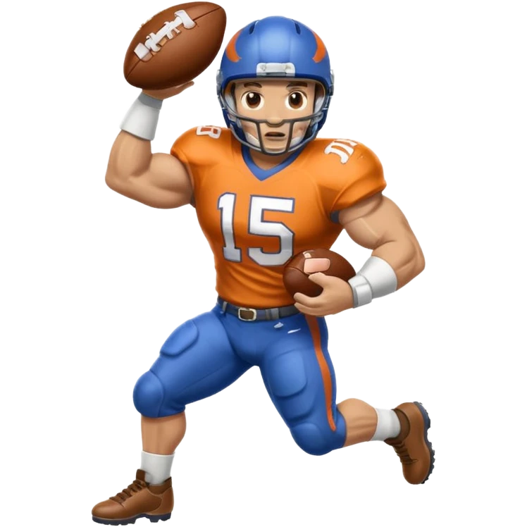 A bronco playing football emoji