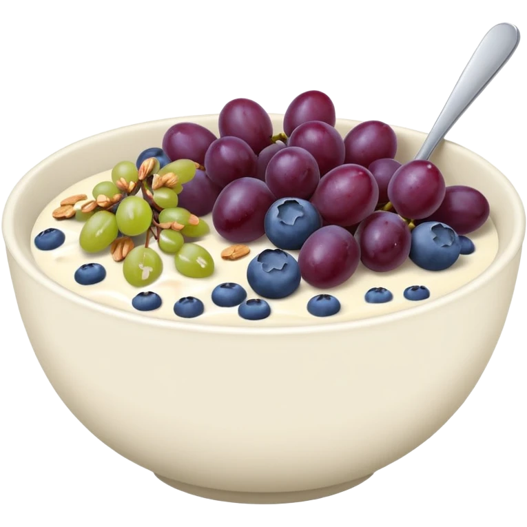 Ginnasticayoghurt bowl with grapes and blueberries emoji