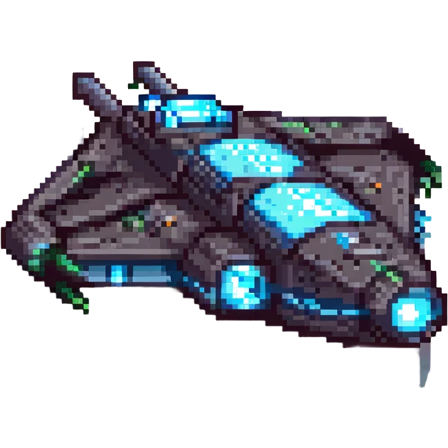 space cruiser, with glowing thrusters emoji