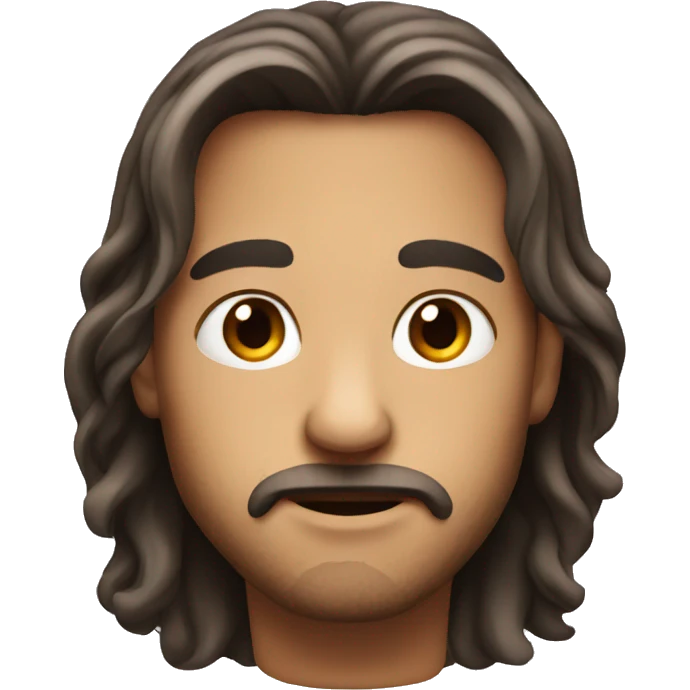 Small face big nose long hair emoji