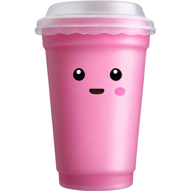 Pink boba tea plastic cup emoji