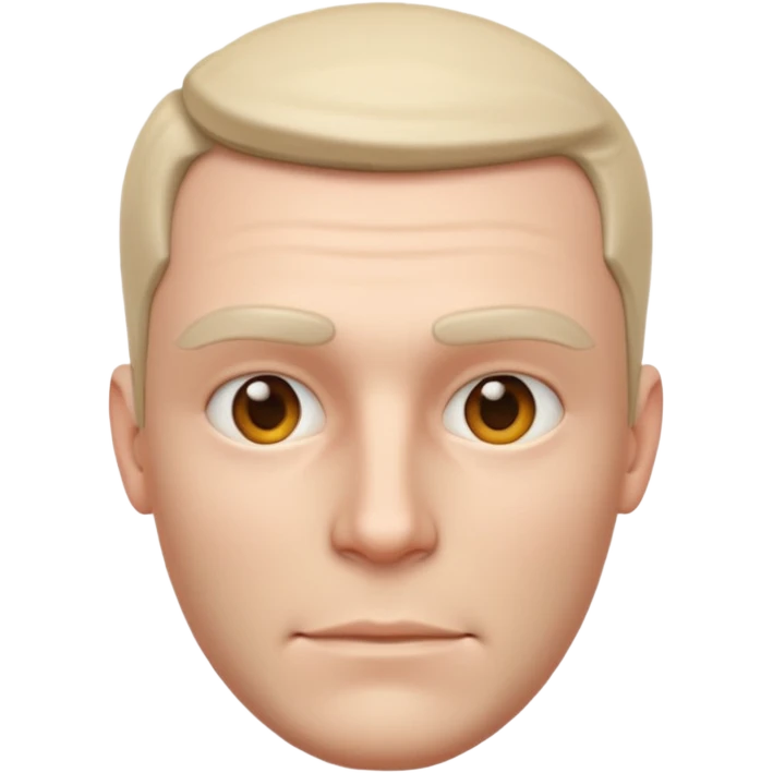 Create a highly polished, 3D game UI–style illustration of a   MAN HEAD emoji