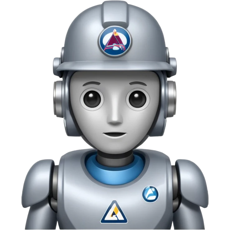 Engineer robot with colorado avalanche hat emoji