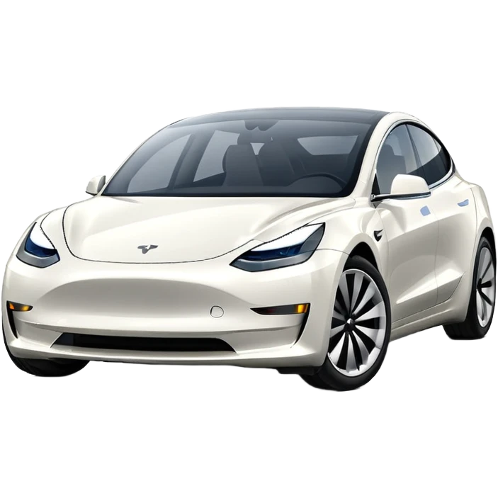 Tesla model 3 white. Icon emoji