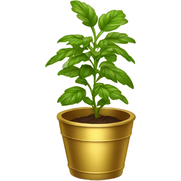 Herb in gold pot emoji