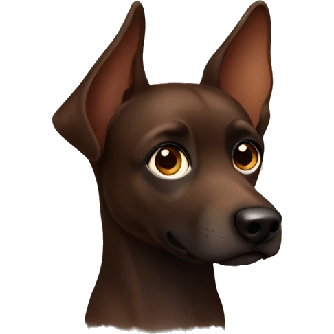 dark brown dog with pointy ears  emoji
