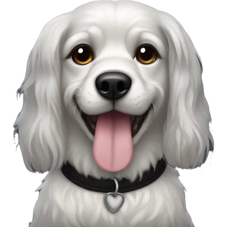 Gothic dog with black hair emoji