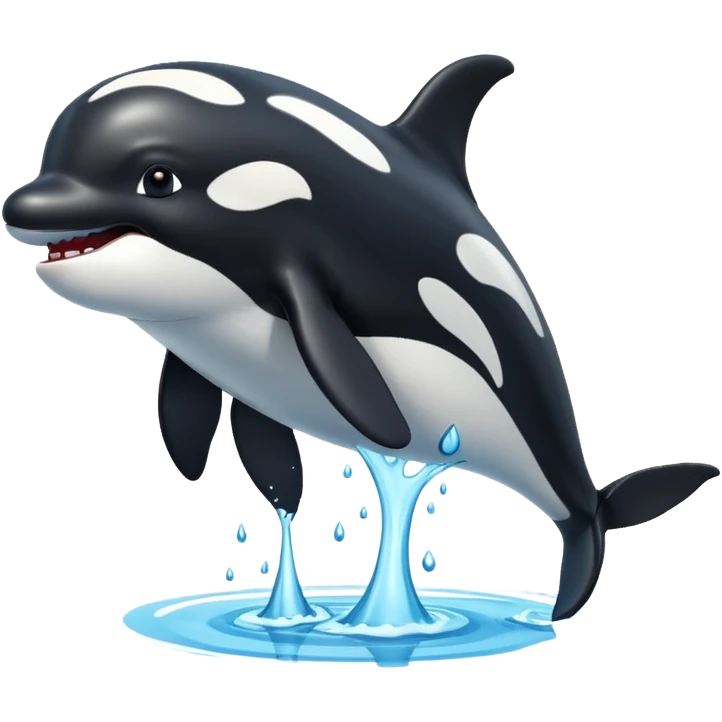 3d Cartoon orca with a tick to show when something has been completed emoji