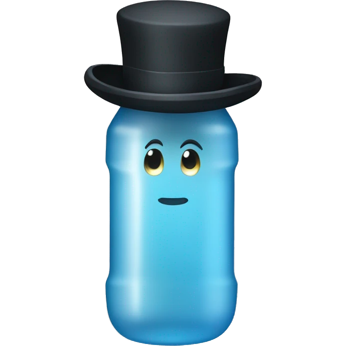 water bottle with a tophat emoji